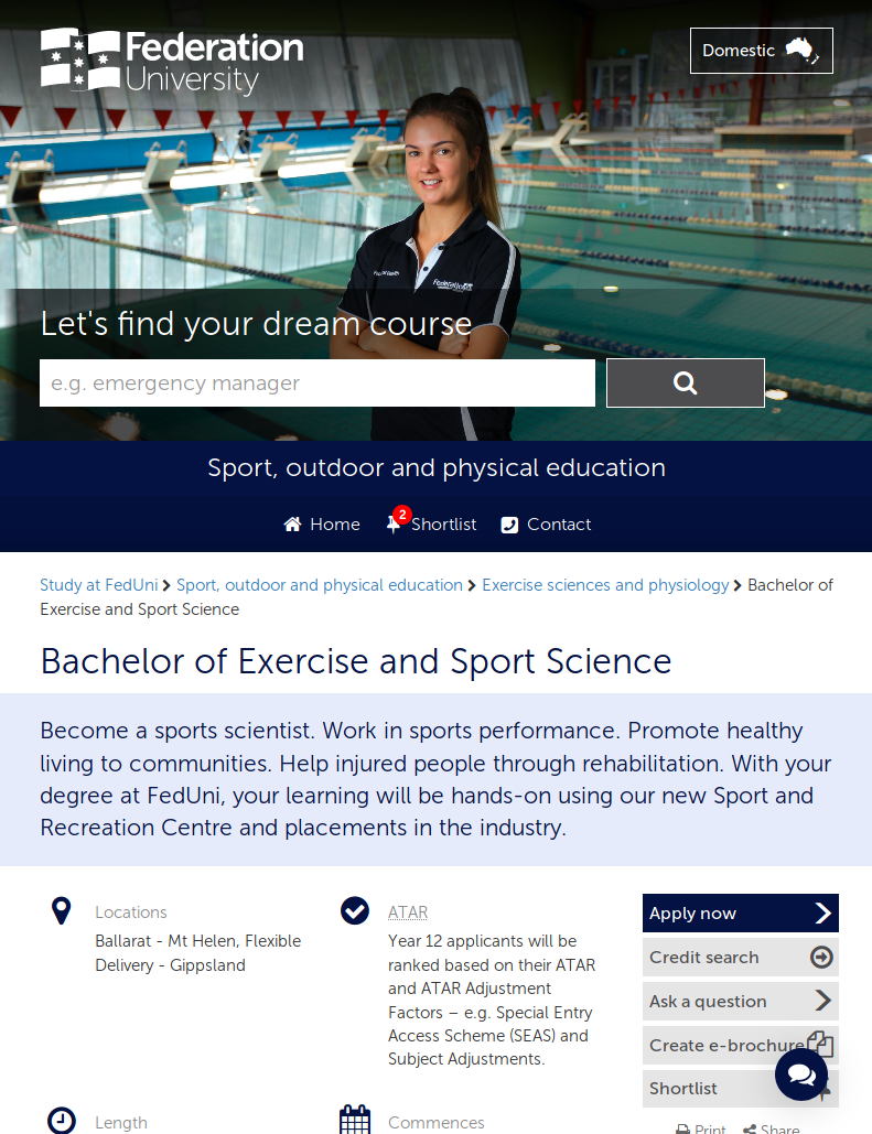 The new Course Finder course information system