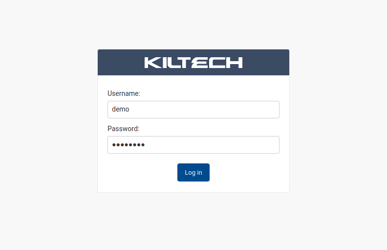 Log in to Smardt's Kiltech Cloud